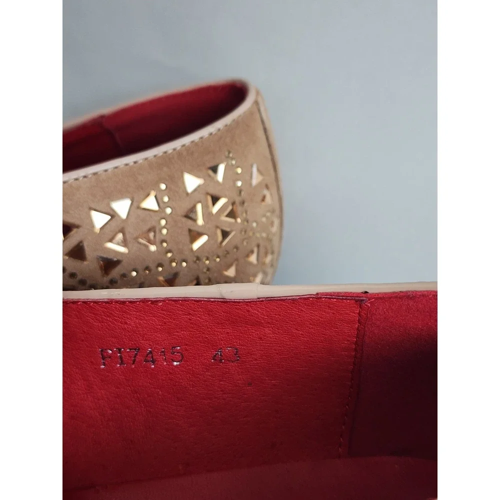Fierro by Aurelio Garcia Tan Suede Gold Studded Loafers FI7415 Mens 43
